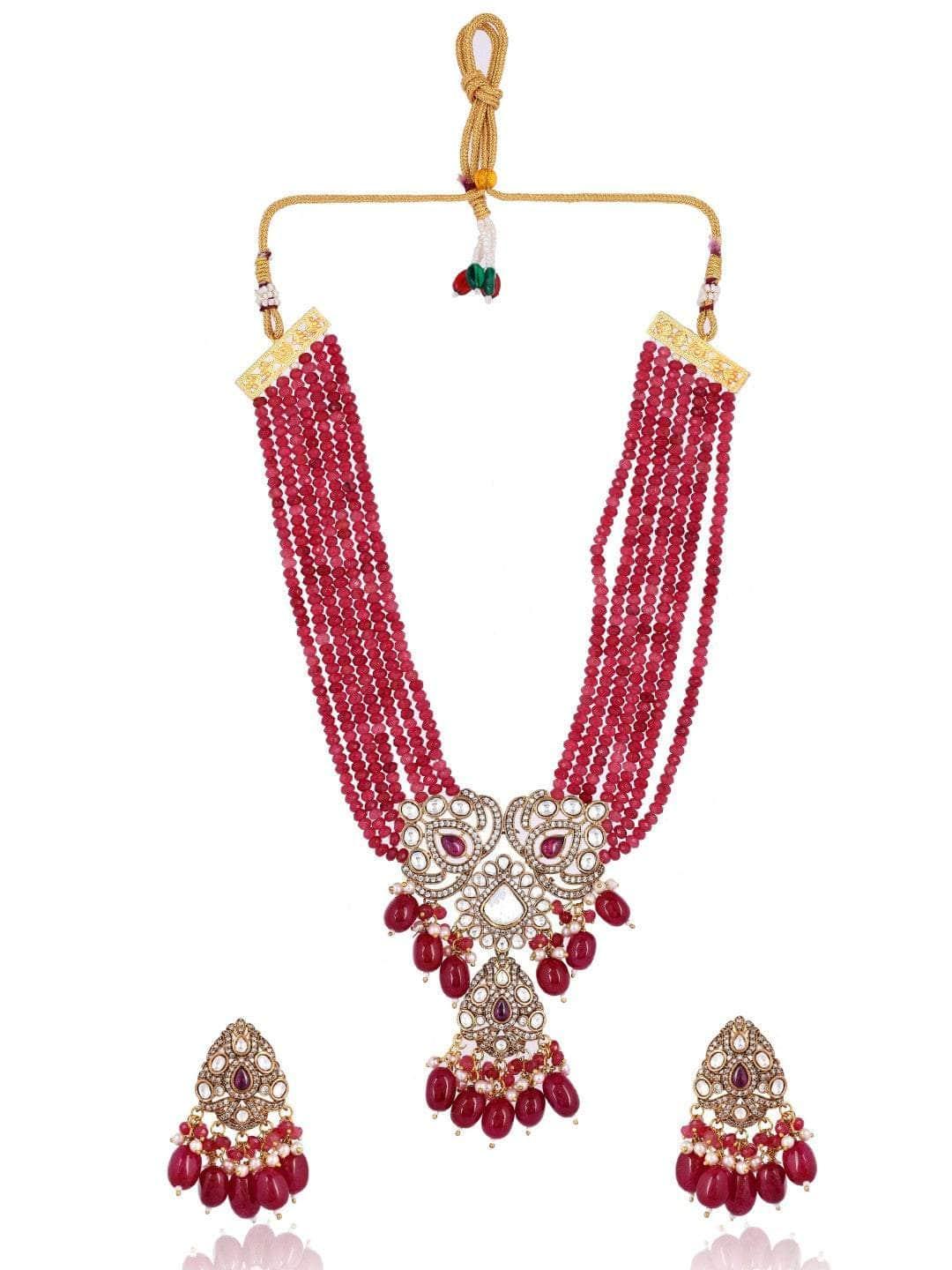 Ishhaara Kundan Crystal Choker Set Red