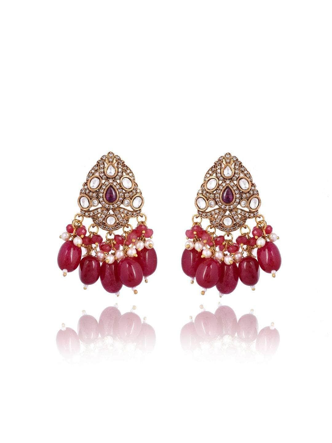 Ishhaara Kundan Crystal Choker Set Red