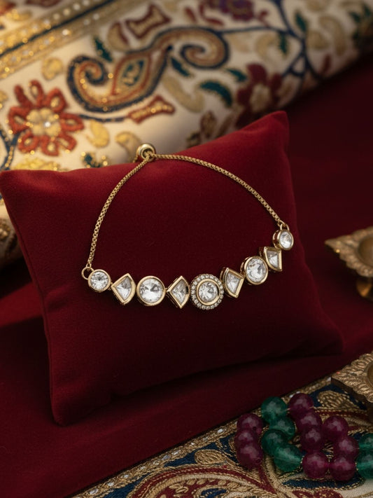 Ishhaara Kundan Meenakari Adjustable Bracelet