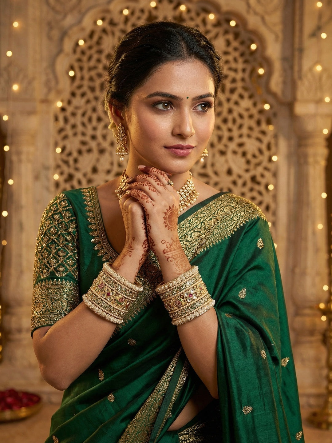 Ishhaara Kundan Meenakari Bangle Set — handcrafted Indian jewellery - view 5