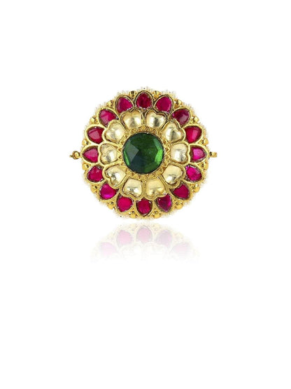 Ishhaara Kundan Multi Color Sun Flower Ring