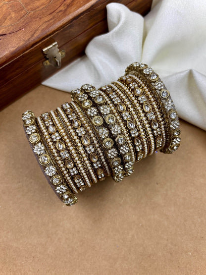 Ishhaara Kundan Polki Bangle Set — handcrafted Indian jewellery