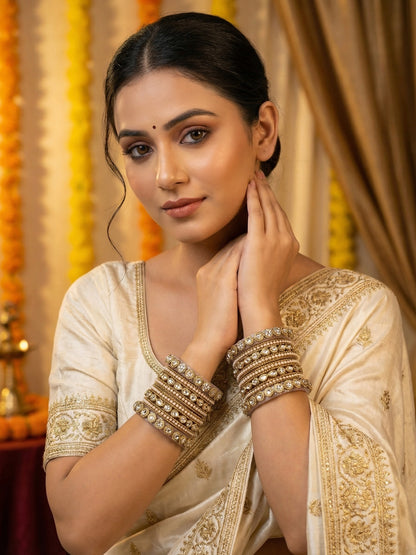Ishhaara Kundan Polki Bangle Set — handcrafted Indian jewellery - view 2