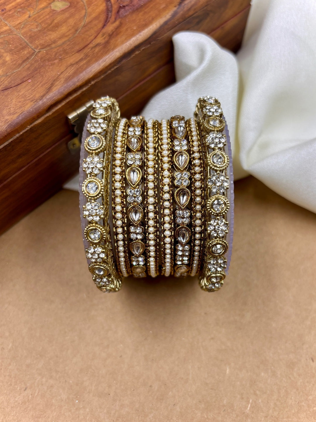 Ishhaara Kundan Polki Bangle Set — handcrafted Indian jewellery - view 3