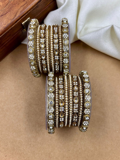 Ishhaara Kundan Polki Bangle Set — handcrafted Indian jewellery - view 4
