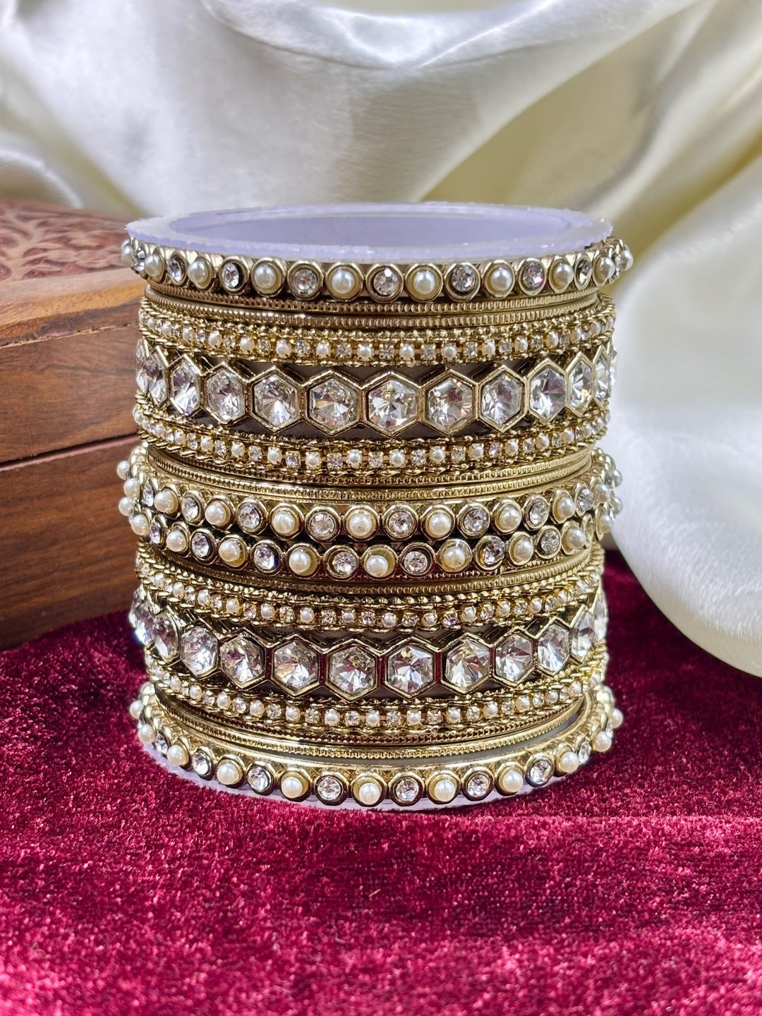 Ishhaara Kundan Polki Bangle Set — handcrafted Indian jewellery