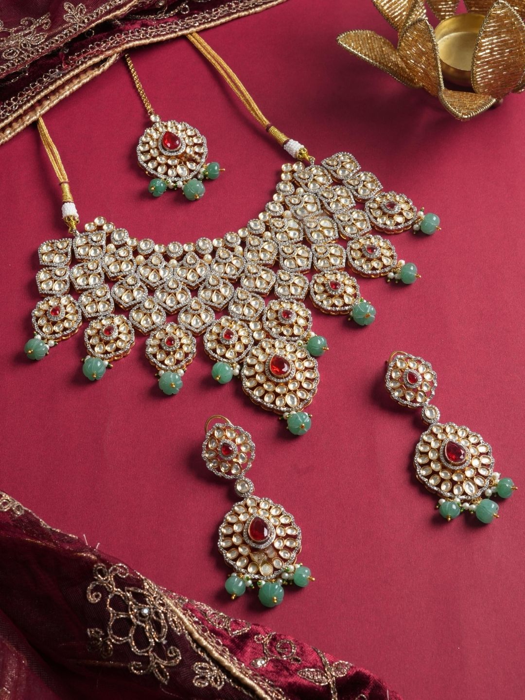 Ishhaara Kundan Polki Bridal Necklace Set