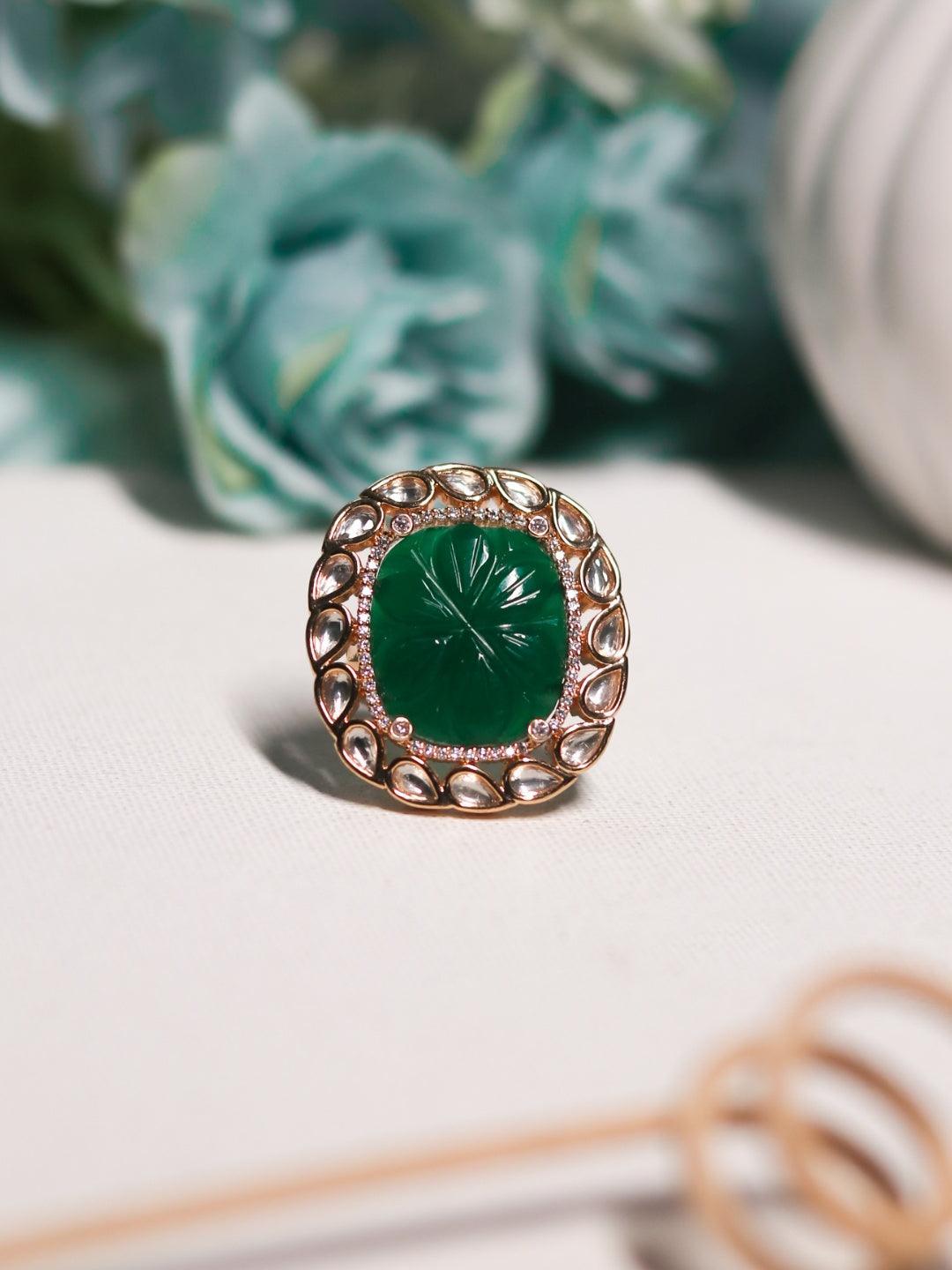 Ishhaara Kundan Ruby Ring Red