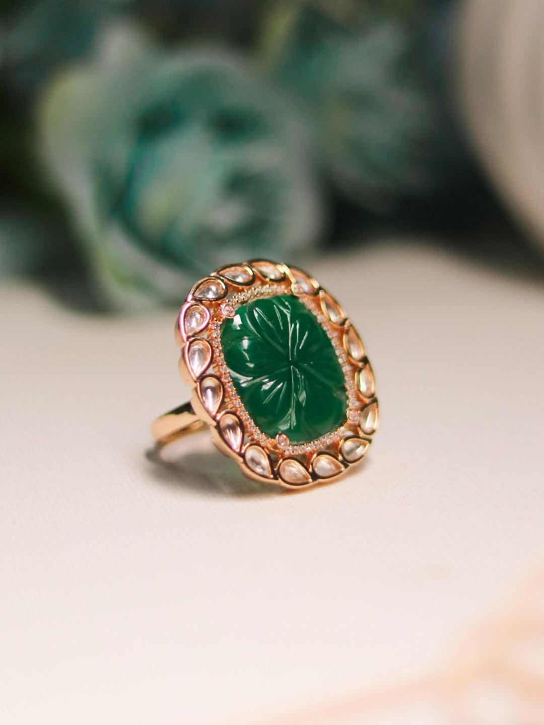 Ishhaara Kundan Ruby Ring Red