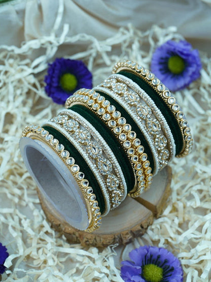 the brand Kundan Velvet Bangle Set — handcrafted Indian jewellery