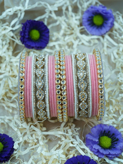 the brand Kundan Velvet Bangle Set — handcrafted Indian jewellery - view 7