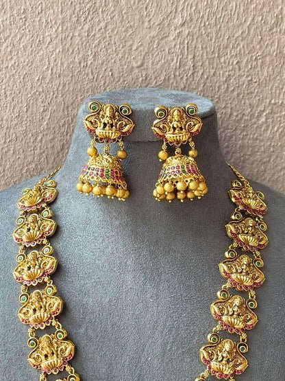 Ishhaara Lakshmi Jadau Double Pendant Necklace