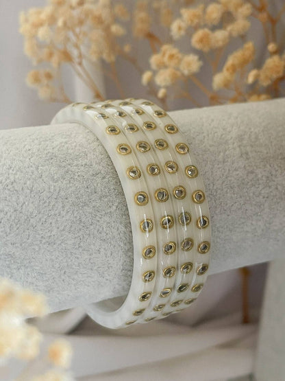 Ishhaara Laminated Round Shaped Kundan Studded Bangles