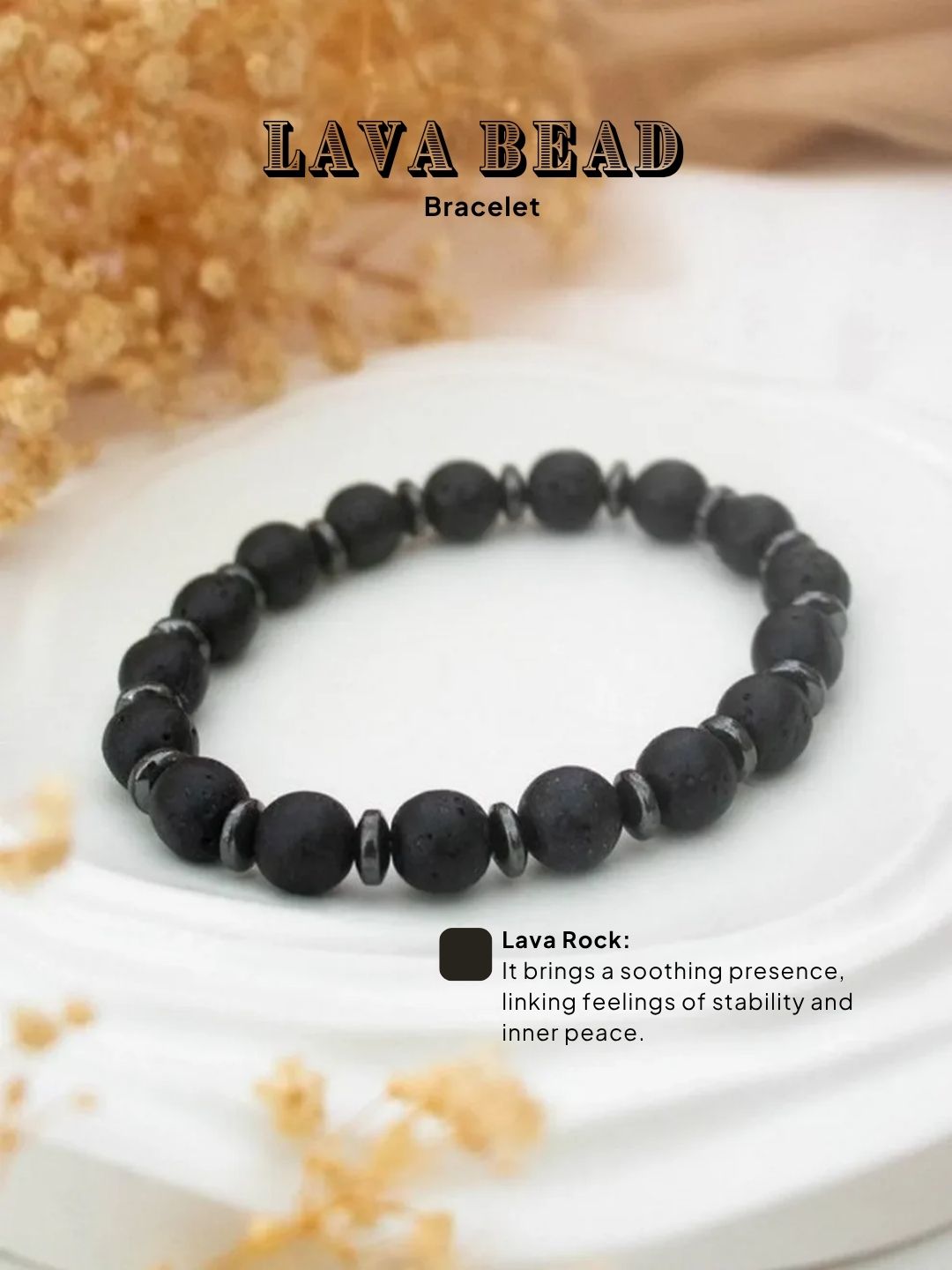 Ishhaara Lava Bead Bracelet