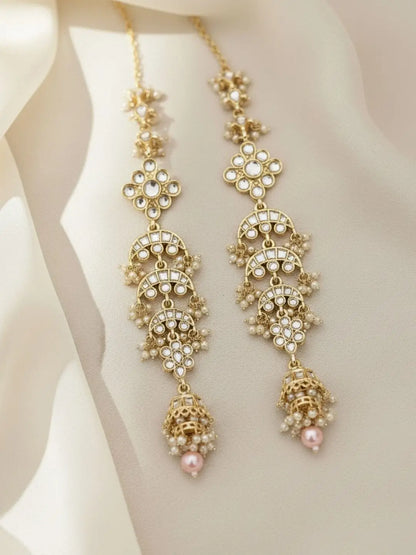 Ishhaara Light Pink Noor String Earrings