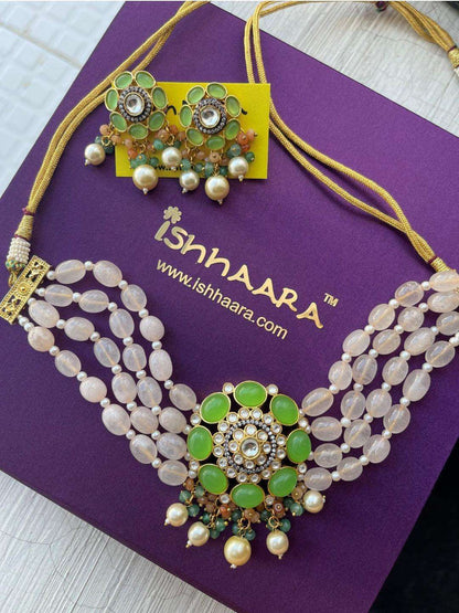 Ishhaara Sonal Chauhan In Precious Choker Beaded Necklace Set