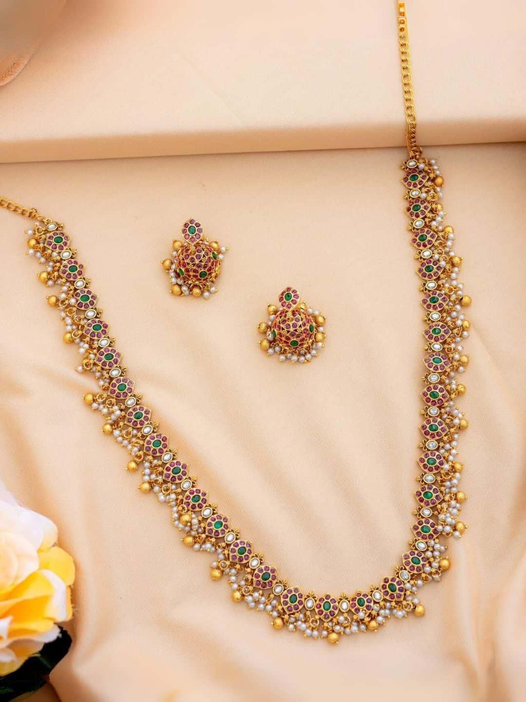Ishhaara Long Haram With Jhumka Earrings