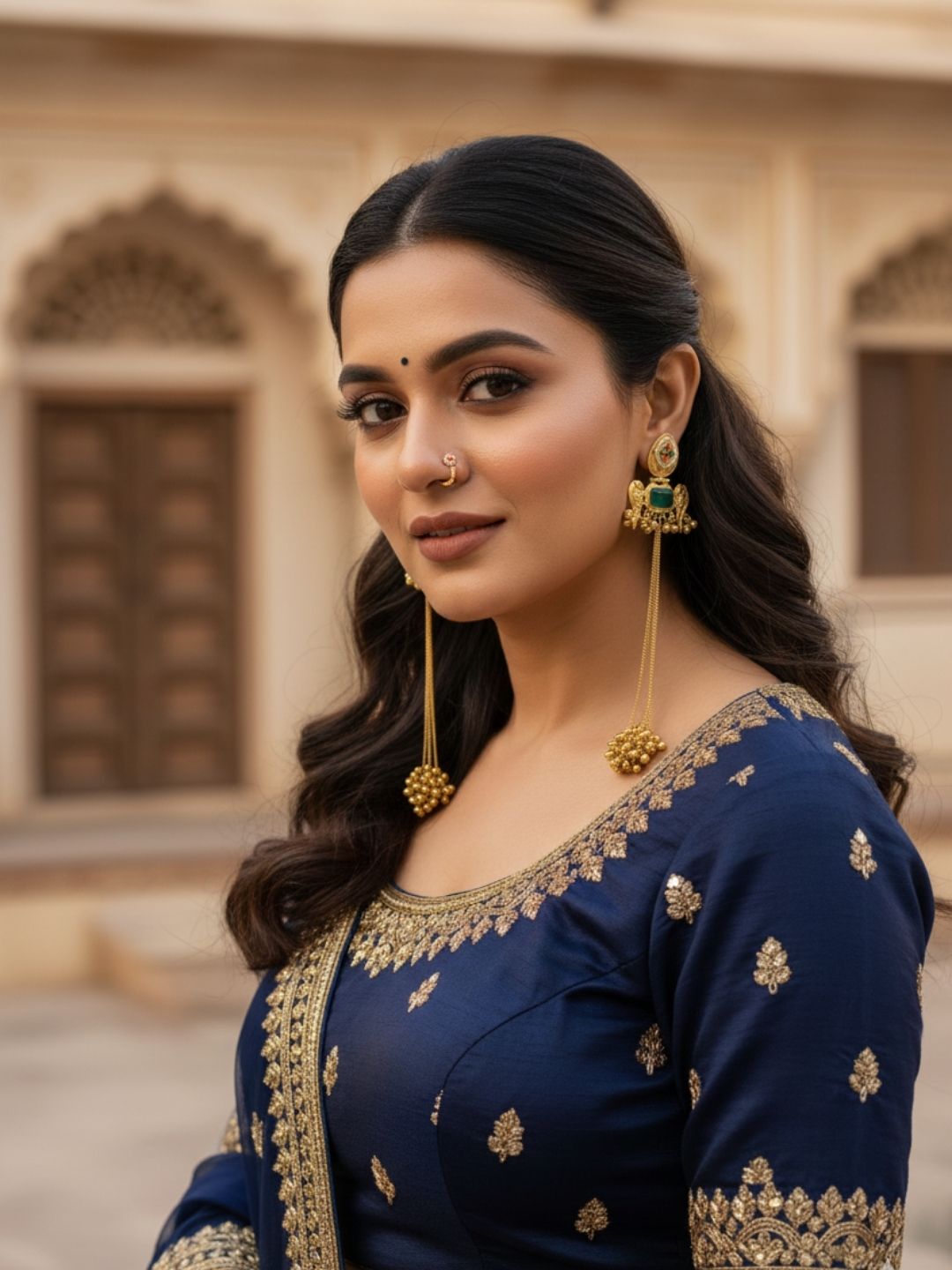 Ishhaara Long Kashmiri Earrings