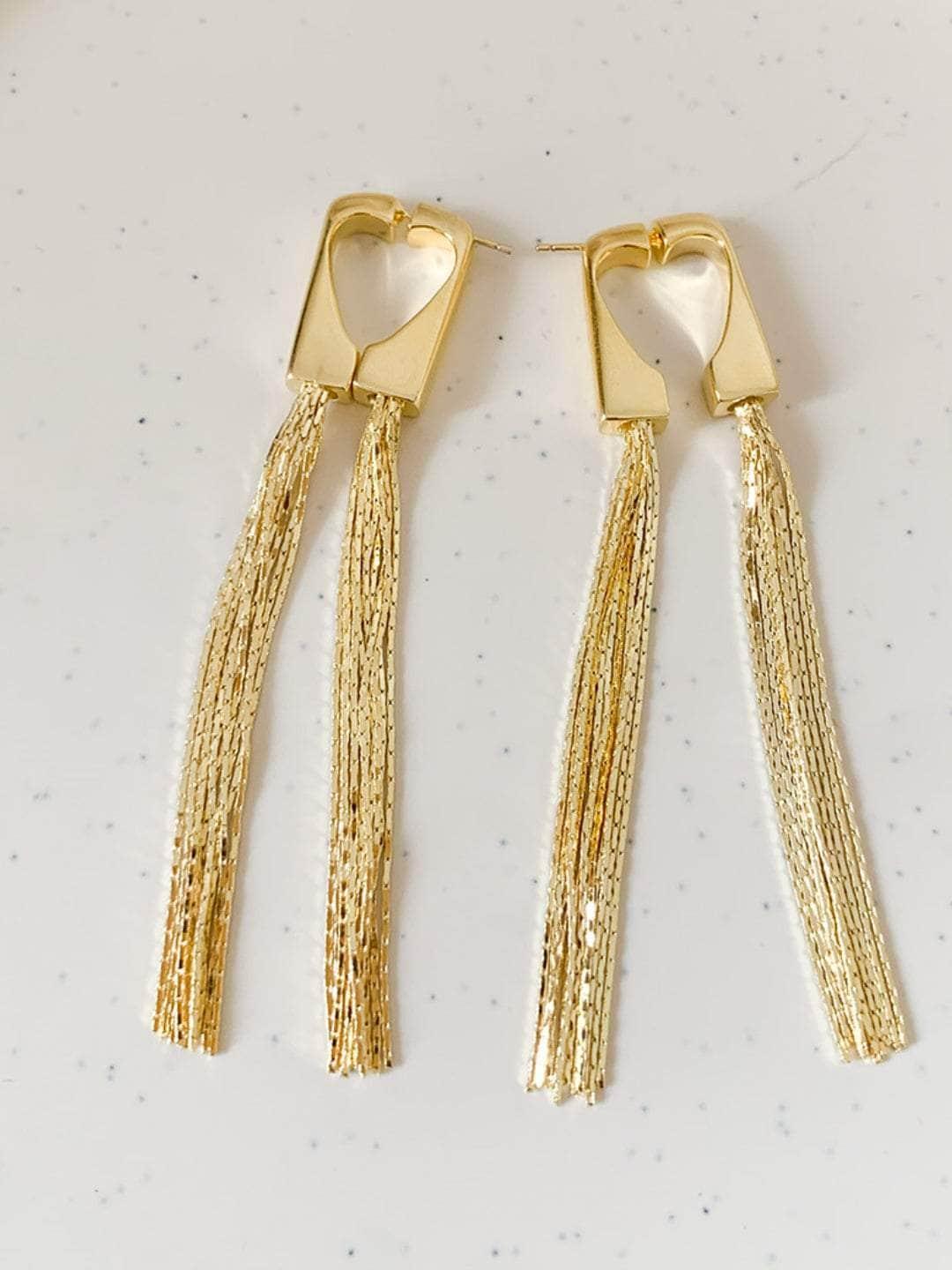 Ishhaara Long Tassel Dangle Earrings