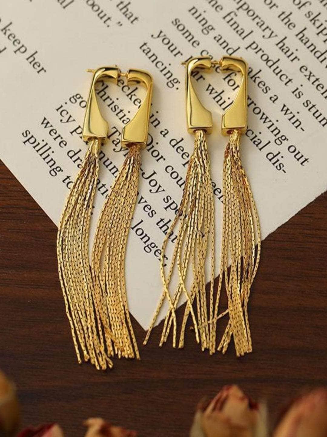 Ishhaara Long Tassel Dangle Earrings
