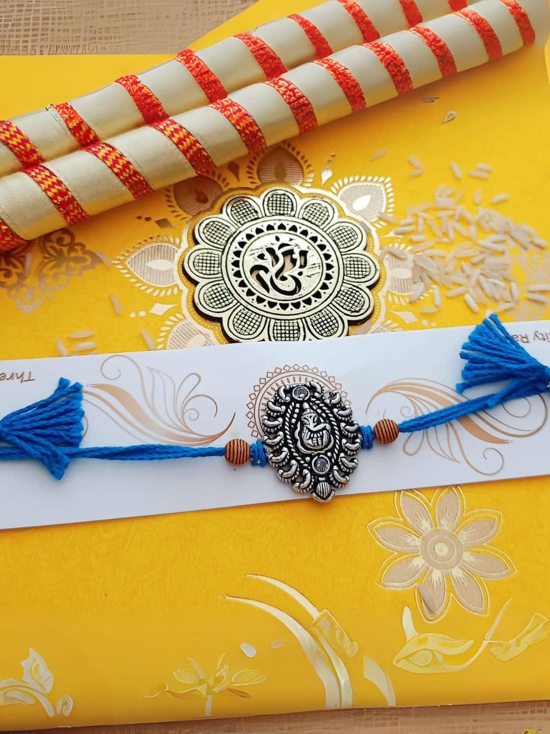 Ishhaara Lord Ganesha German Silver Rakhi