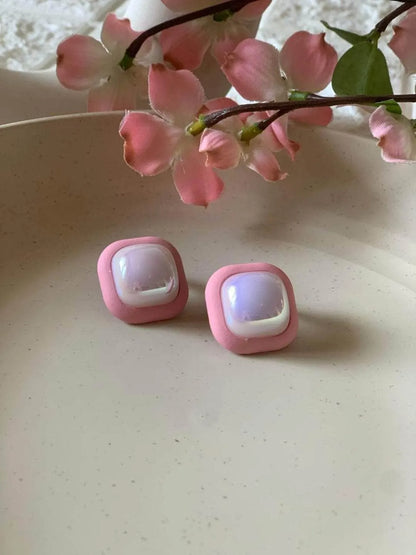 Ishhaara Lucky Enamel Square Earrings