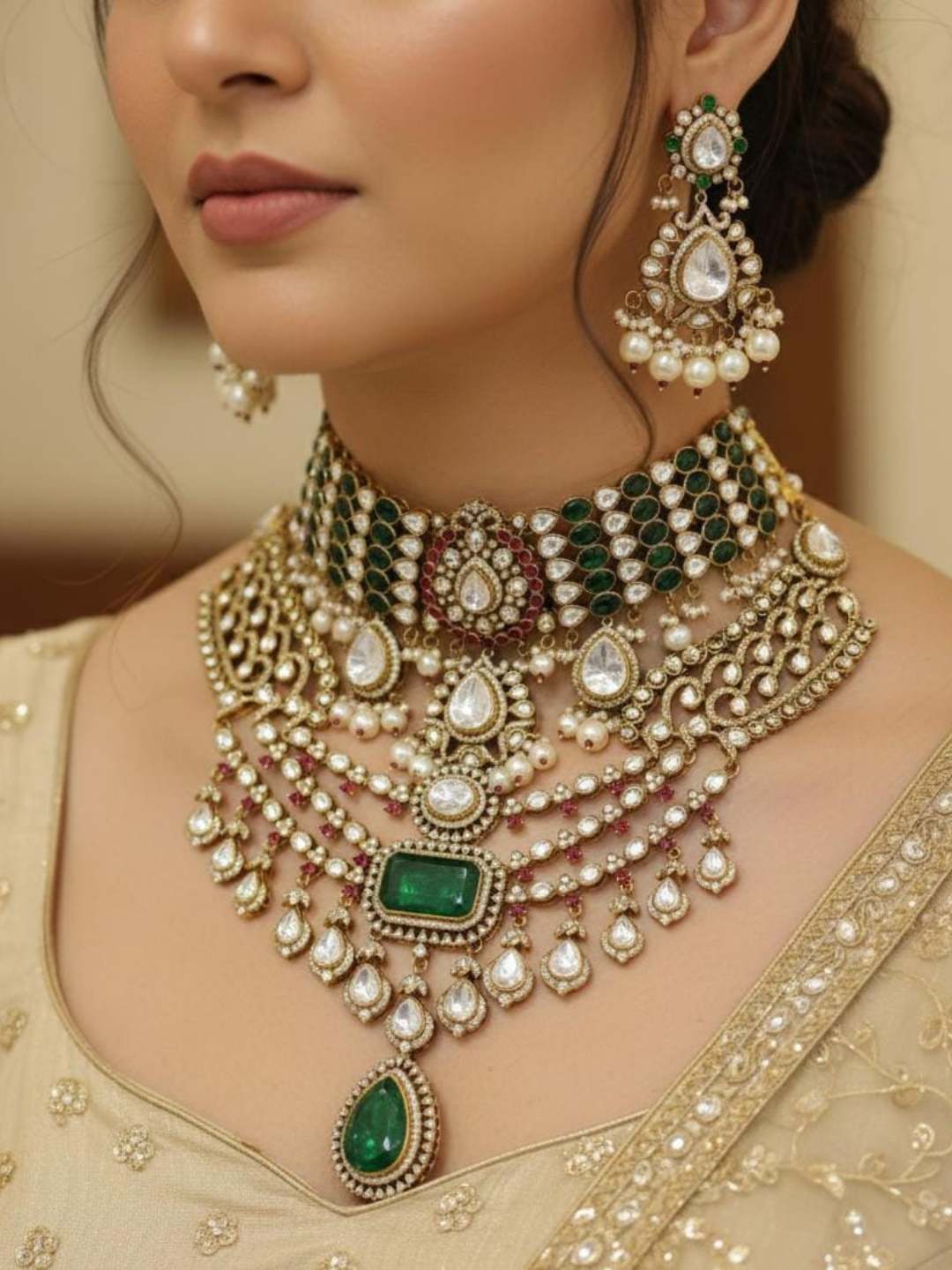 Ishhaara Maharani Amarat Polki Kundan Statement Necklace Set