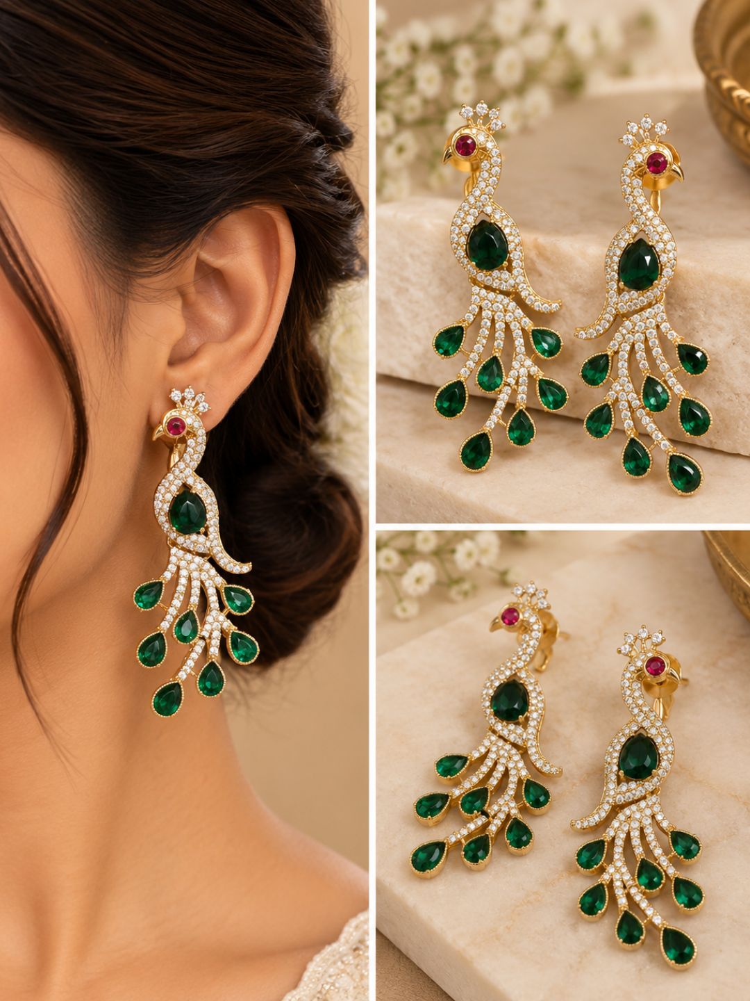 Ishhaara Mayuri Stones Earrings