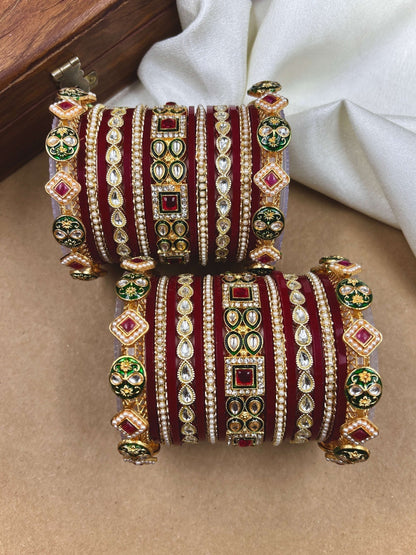 Ishhaara Meenakari Bangle Set — handcrafted Indian jewellery - view 3