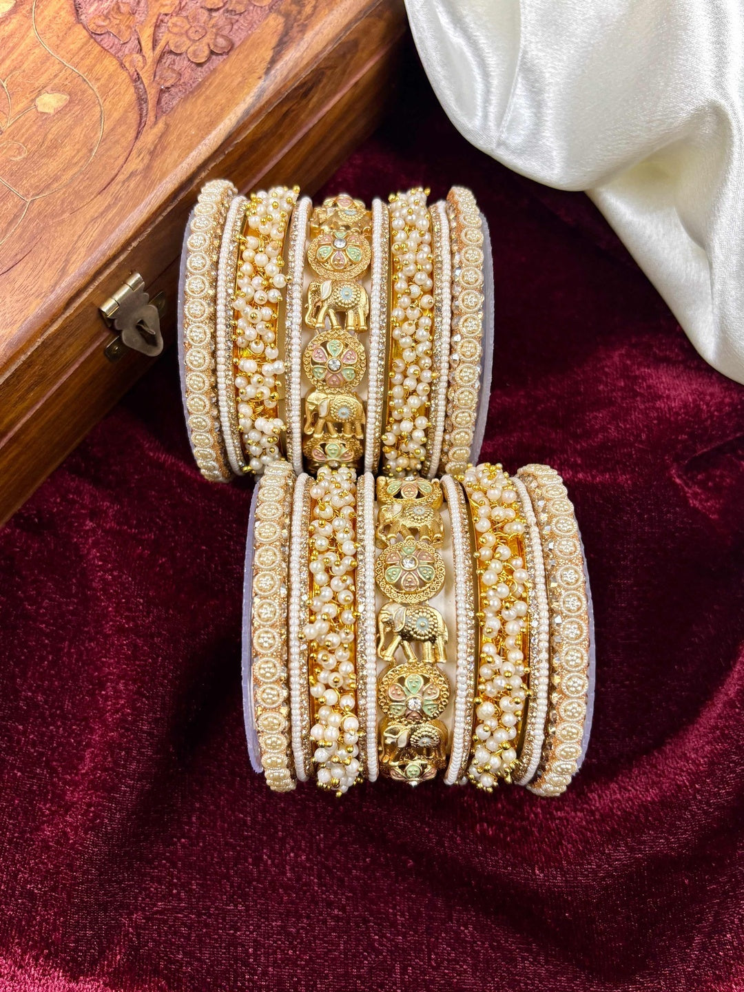 Ishhaara Meenakari Elephant Design Bangle — handcrafted Indian jewellery - view 2