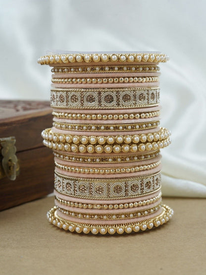 Ishhaara Meenakari Green Velvet Bangle Set — handcrafted Indian jewellery - view 7