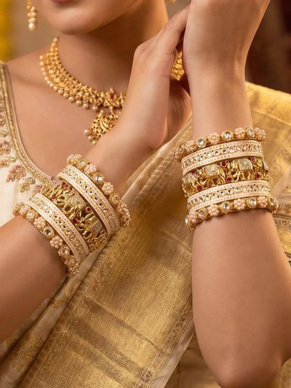 Ishhaara Meenakari Kundan Bangle Set — handcrafted Indian jewellery - view 6