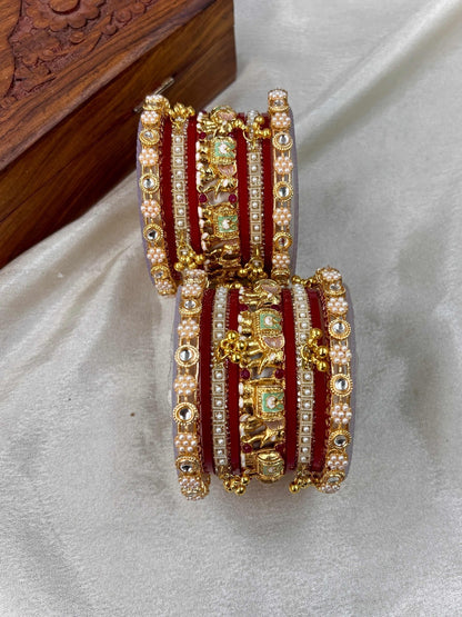 Ishhaara Meenakari Kundan Bangle Set — handcrafted Indian jewellery - view 2