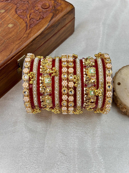 Ishhaara Meenakari Kundan Bangle Set — handcrafted Indian jewellery - view 4