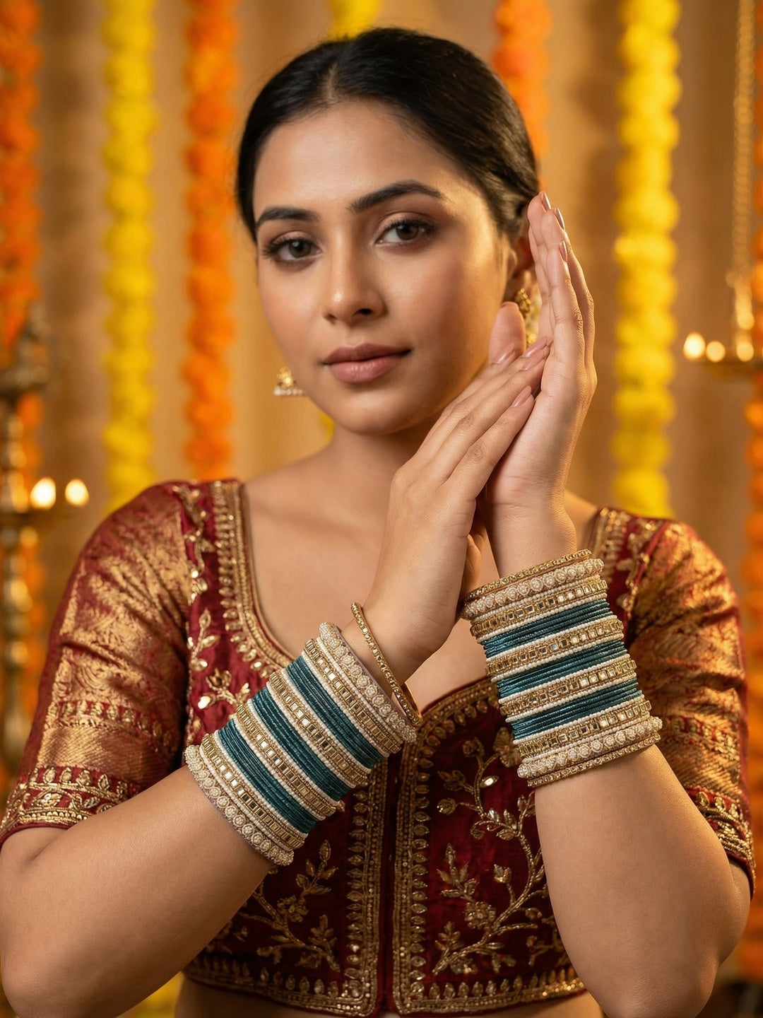 Ishhaara Meenakari Silk Thread Bangle Set — handcrafted Indian jewellery - view 10