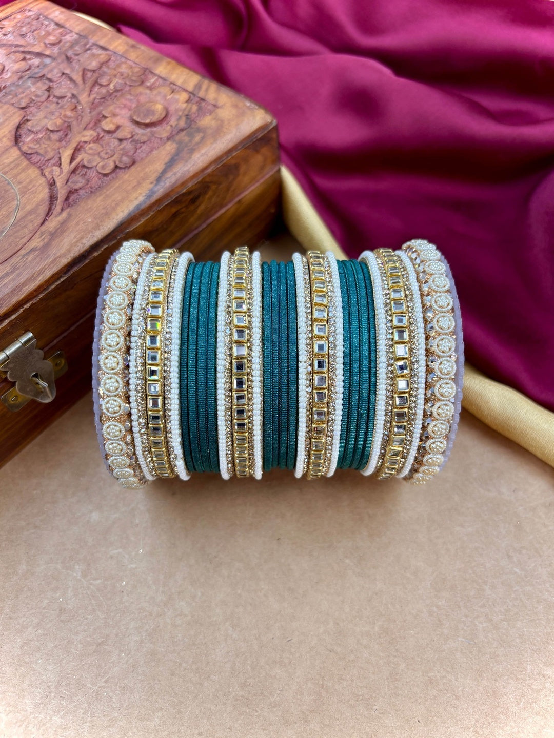 Ishhaara Meenakari Silk Thread Bangle Set — handcrafted Indian jewellery - view 11