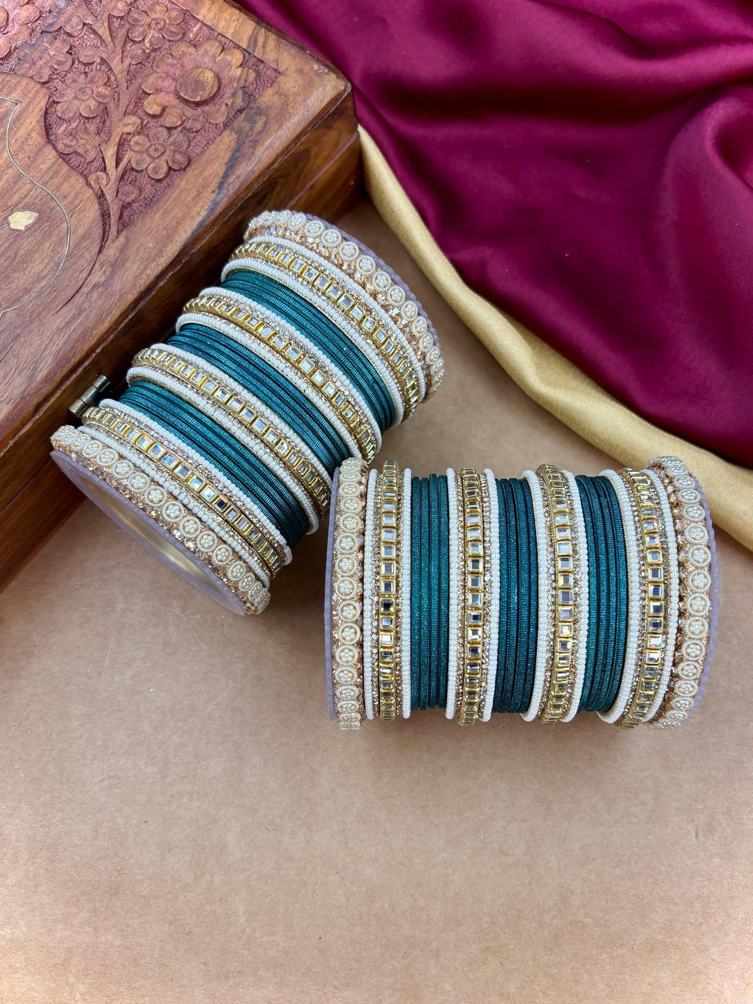 Ishhaara Meenakari Silk Thread Bangle Set — handcrafted Indian jewellery - view 12