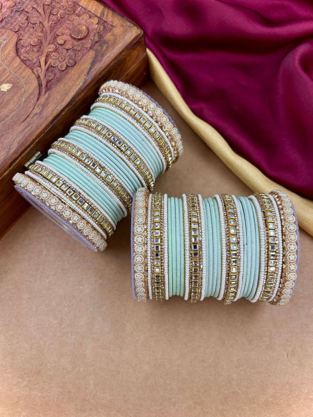 Ishhaara Meenakari Silk Thread Bangle Set — handcrafted Indian jewellery - view 17