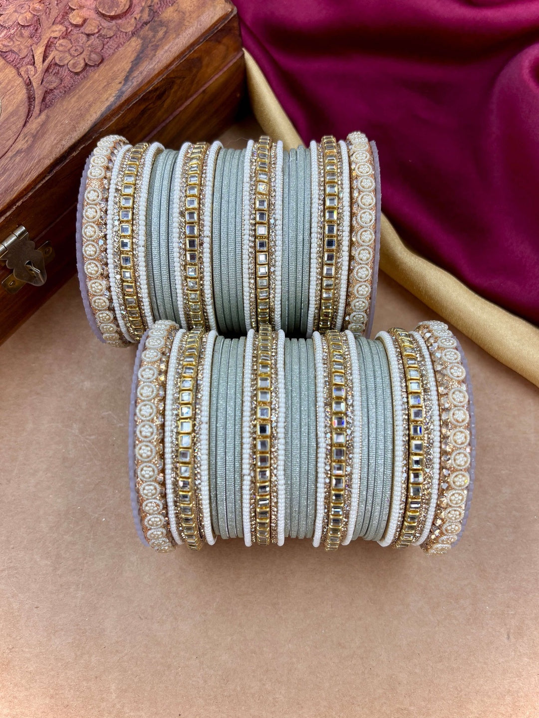 Ishhaara Meenakari Silk Thread Bangle Set — handcrafted Indian jewellery - view 22