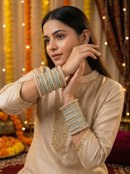 Ishhaara Meenakari Silk Thread Bangle Set — handcrafted Indian jewellery - view 23