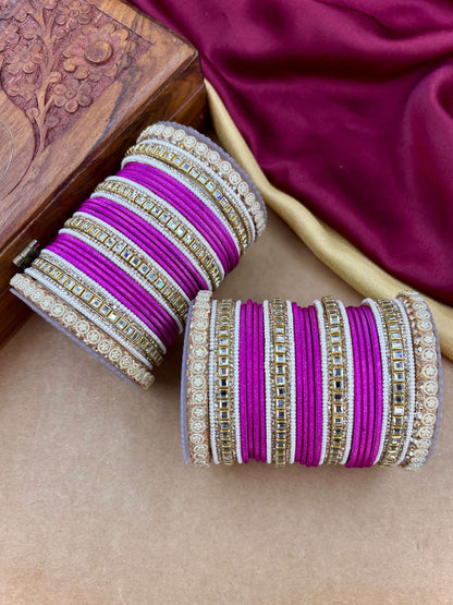 Ishhaara Meenakari Silk Thread Bangle Set — handcrafted Indian jewellery - view 28