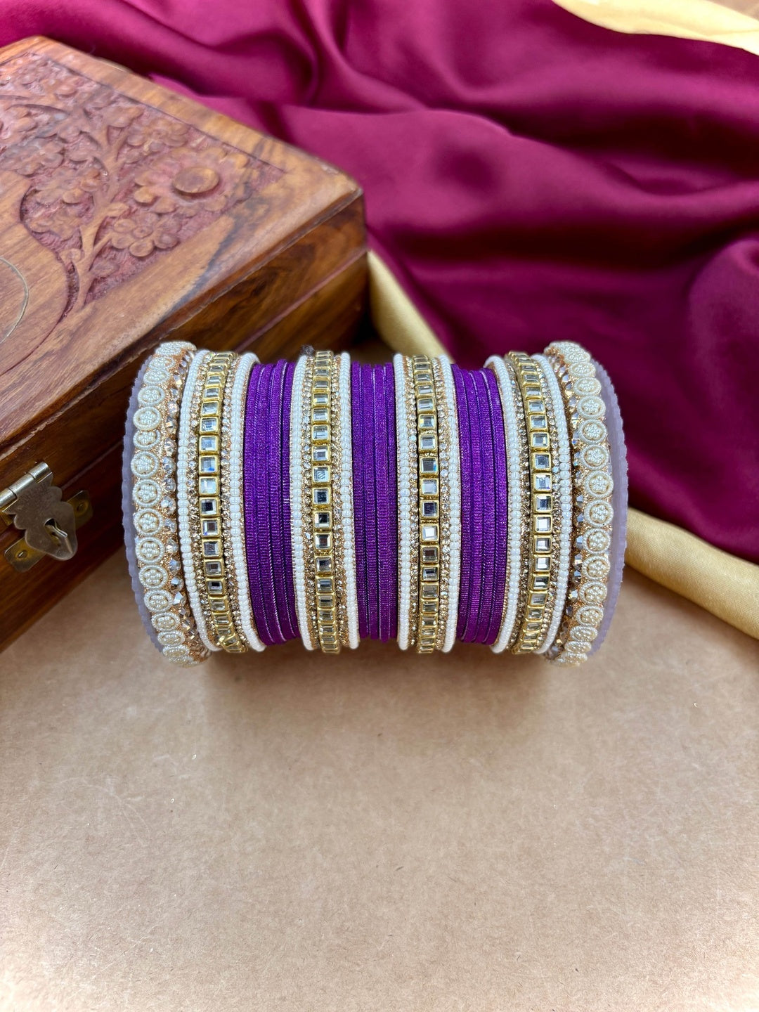 Ishhaara Meenakari Silk Thread Bangle Set — handcrafted Indian jewellery - view 3