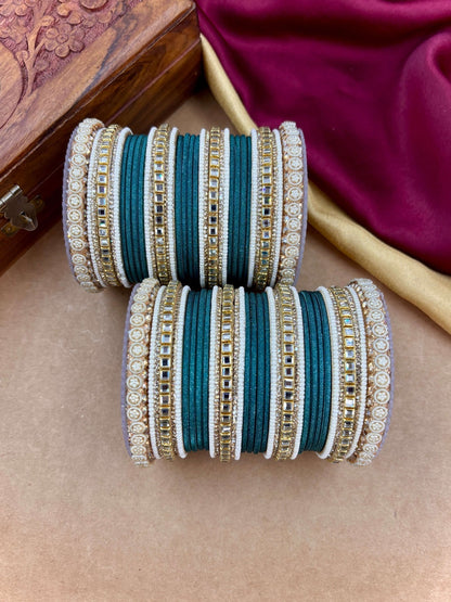 Ishhaara Meenakari Silk Thread Bangle Set — handcrafted Indian jewellery - view 9