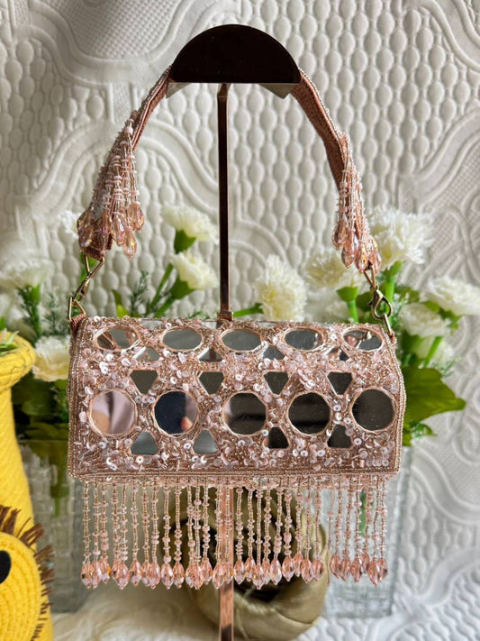 Ishhaara Mirror Cylinder Shaped Clutch