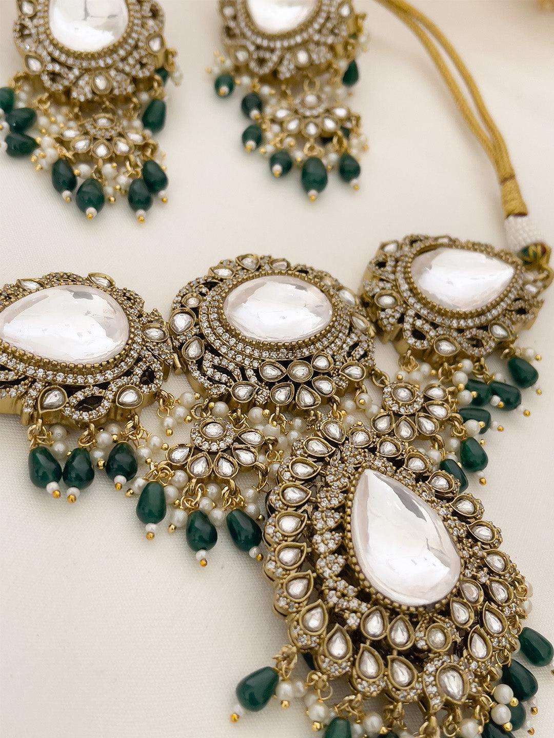 Ishhaara Moissanite Polki Heavy Bridal Choker