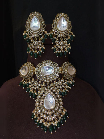 Ishhaara Moissanite Polki Heavy Bridal Choker