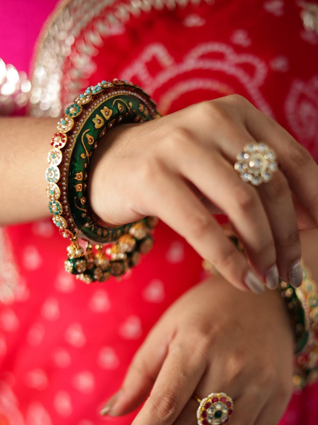Ishhaara Mughal Meena Openable Kada Pair