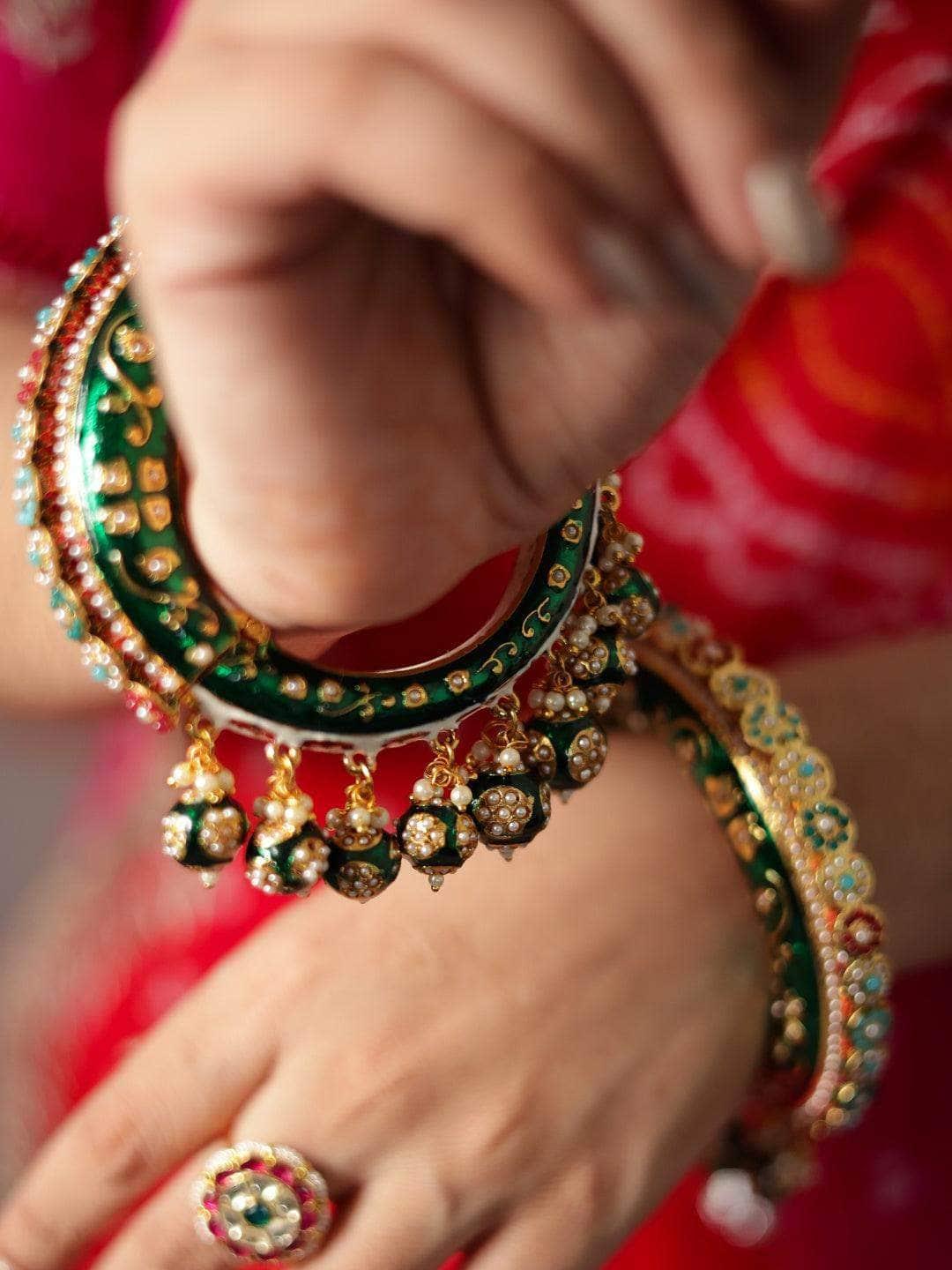 Ishhaara Mughal Meena Openable Kada Pair