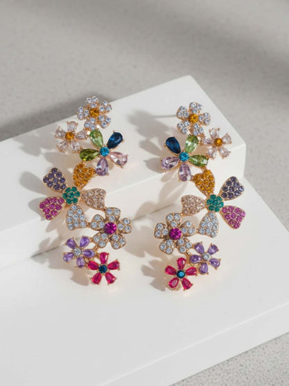 Ishhaara Multi Color Flower Earcuff Earrings
