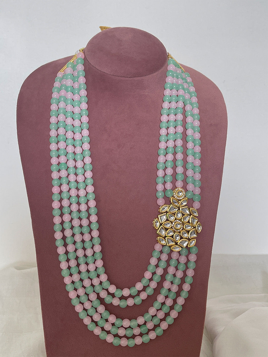 Ishhaara Multicolor Handcrafted Layered Kundan Studded Long Necklace
